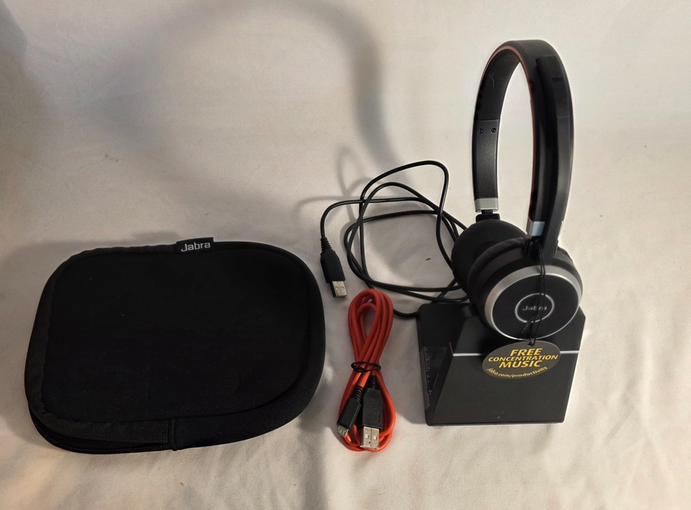 Jabra Evolve 65 UC Mono Wireless Bluetooth Headset USB Dongle w/box & Charger