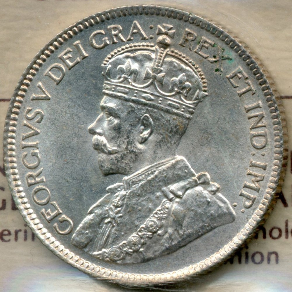 1917C Newfoundland 25 Cents - Choice Uncirculated, ICCS MS63