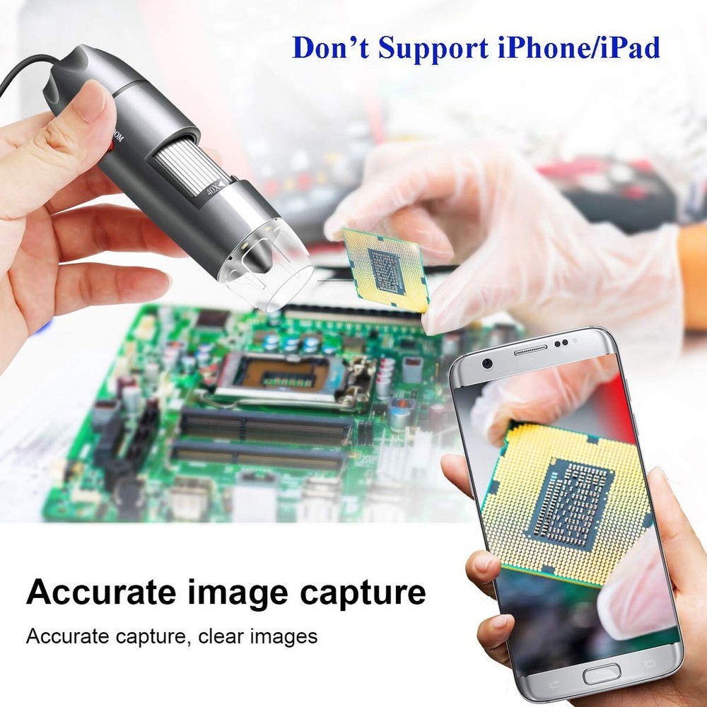 USB Microscope Camera 40X to 1000X, Cainda Digital Microscope with Metal Stan...