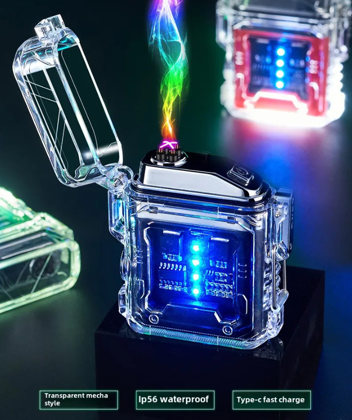 USB Rechargeable Lighter Dual Arc Plasma Windproof Lighter Waterproof COB Light