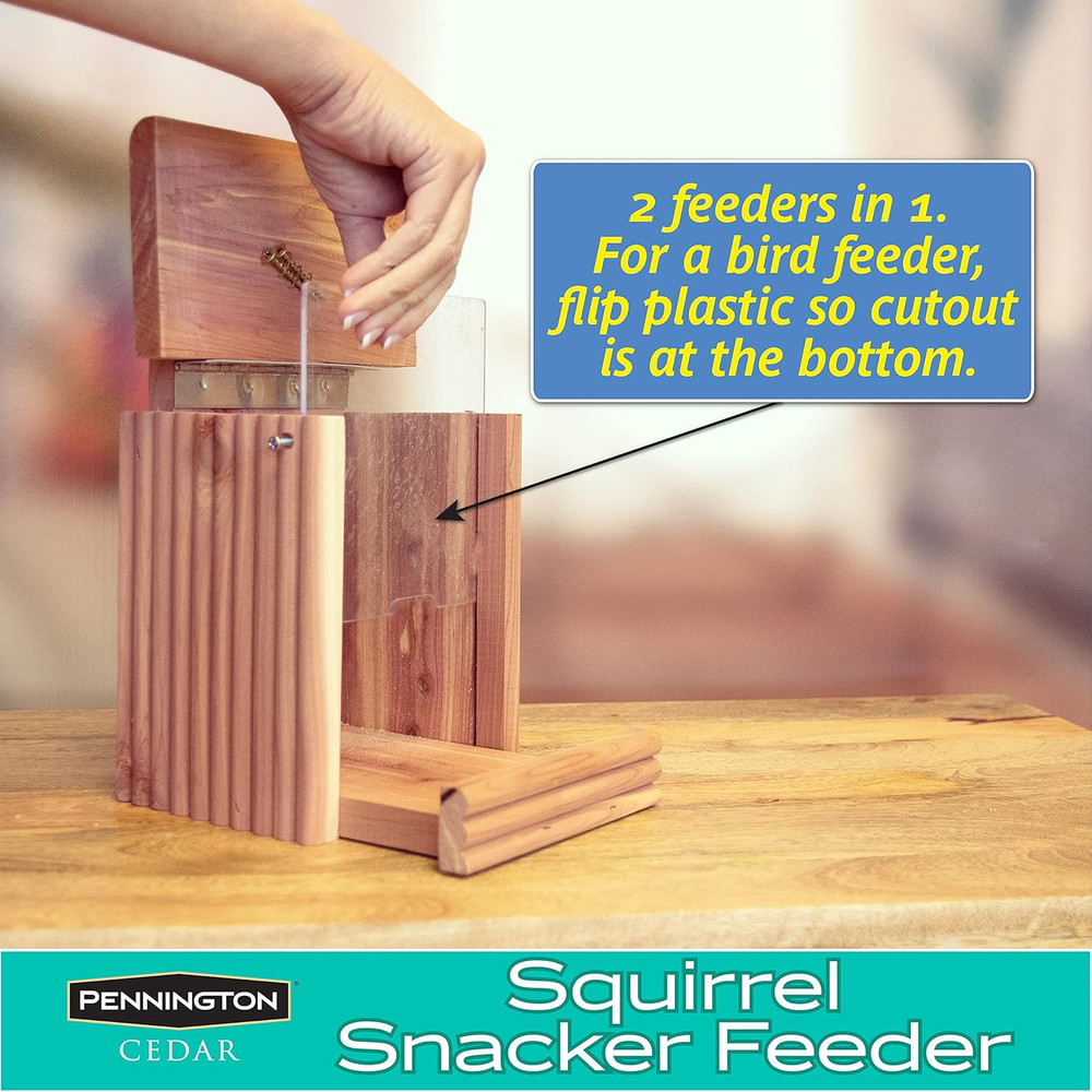 Cedar Squirrel Snacker Feeder, 2.75 LB Capacity
