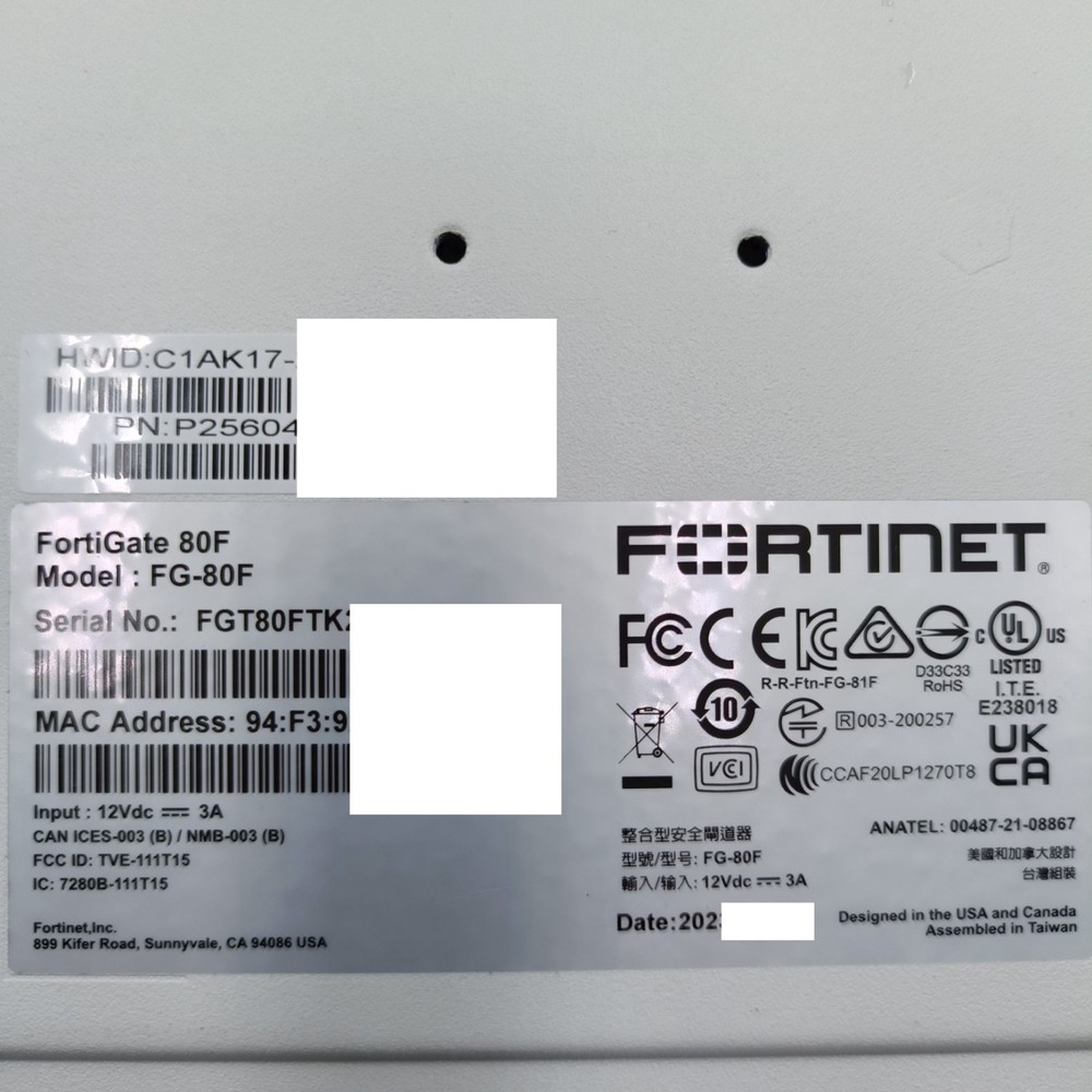 Fortinet FortiGate 80F FG-80F UTM UTP License Network Security Firewall Device