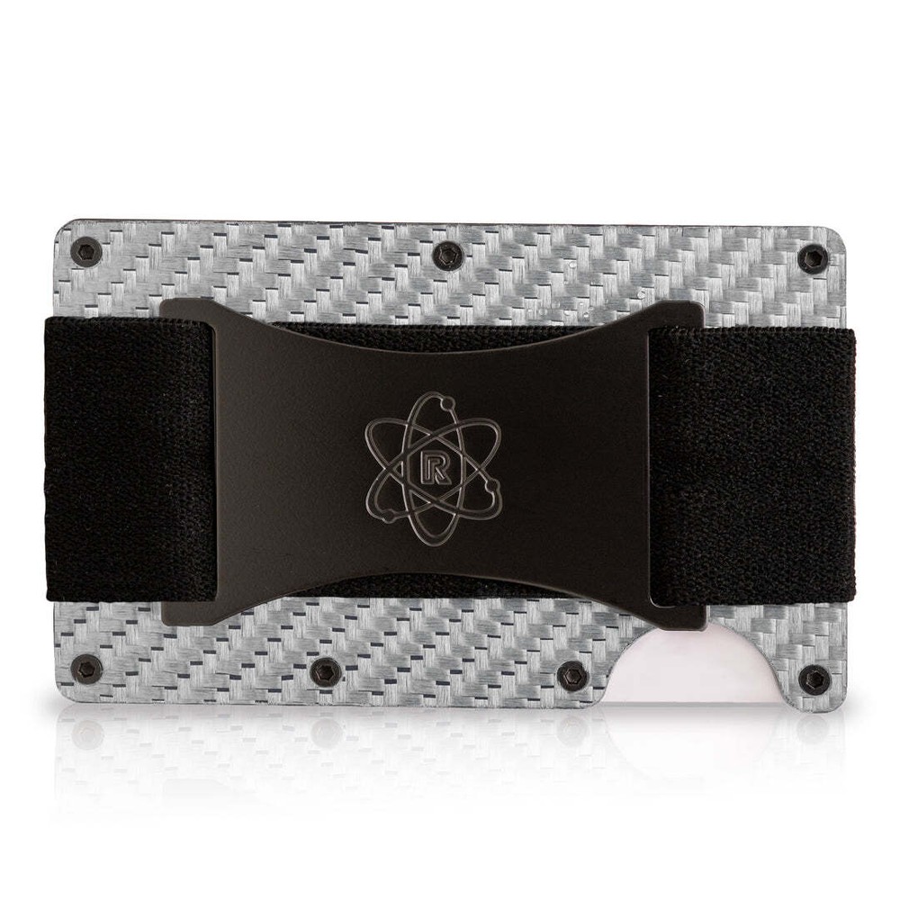 Rossm RFID Blocking Wallet for Men with cash Strap (Silver Carbon)