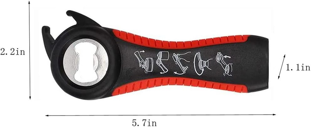 2 Pack 5-In-1 Multi Function Plastic Grip Bottle Opener- Easily Opens Twist Caps