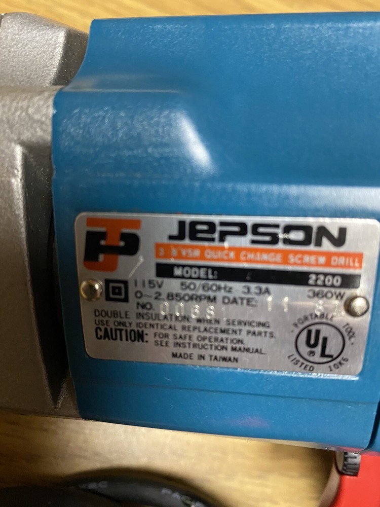 Jepson 3/8 Variable Speed, Reversible Drill Model 2200
