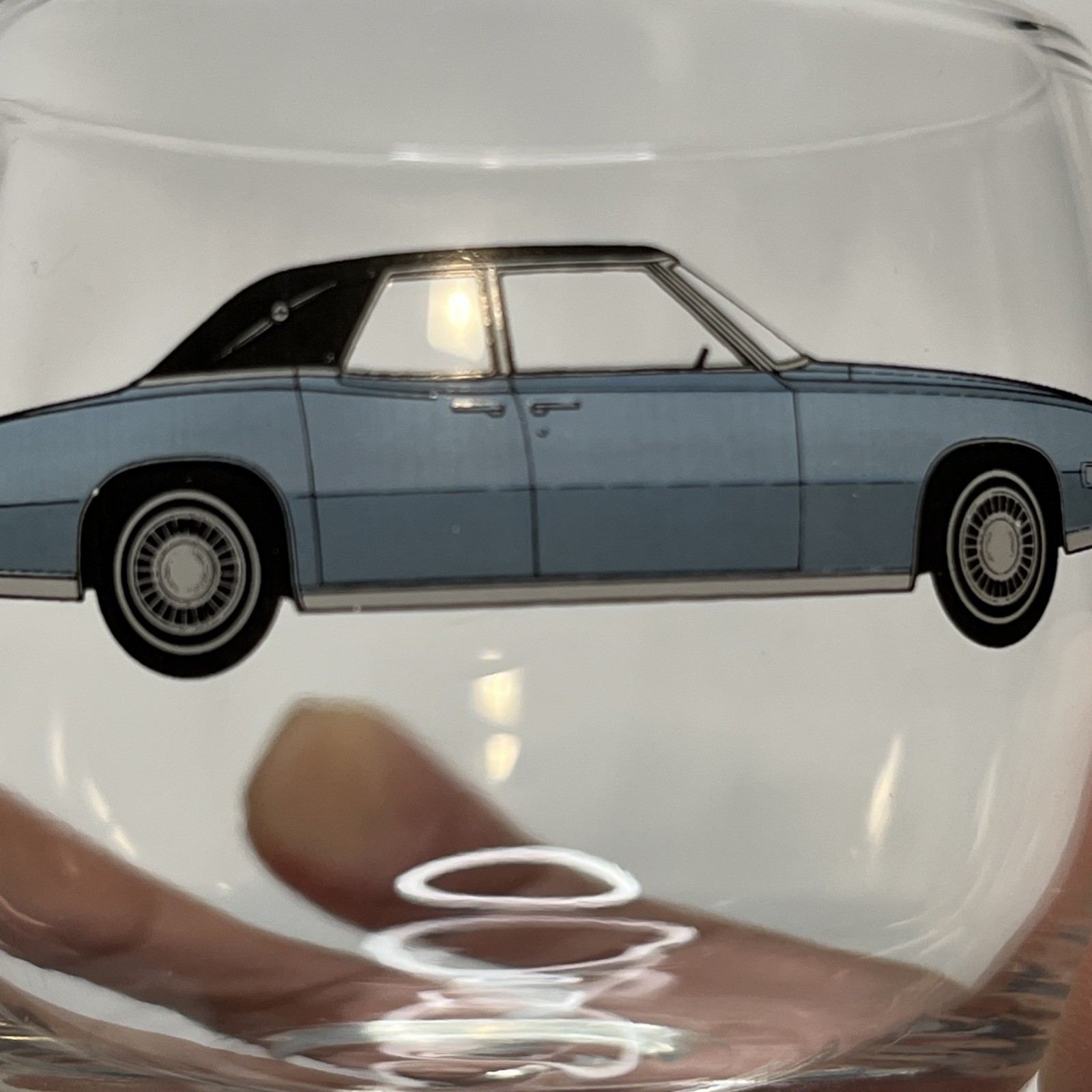 1968/69 Ford Thunderbird Dealer Promotional Roly Poly Low Ball Whiskey Glass