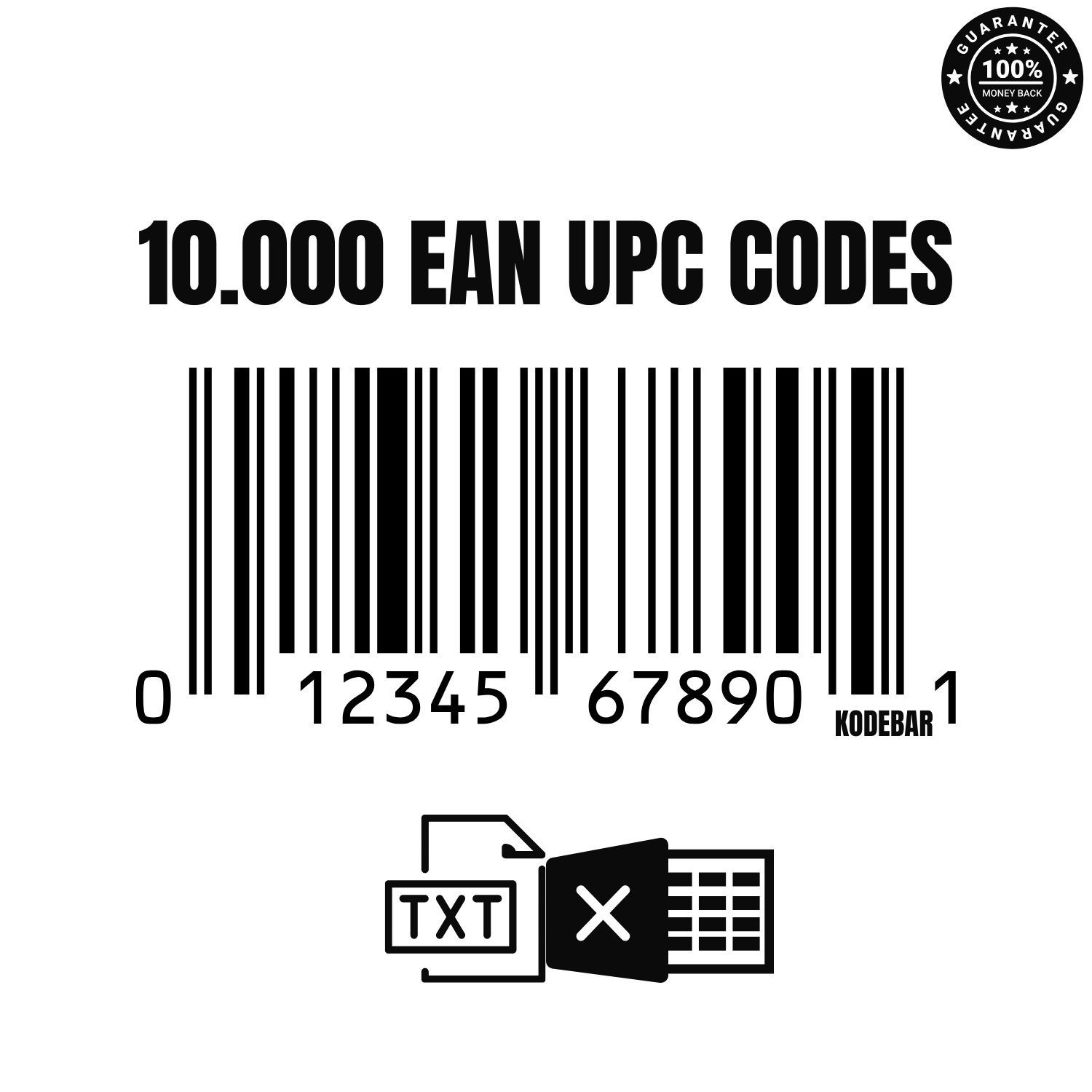 10,000 EAN UPC Codes for Amazon Certified GS1 Numbers Lifetime