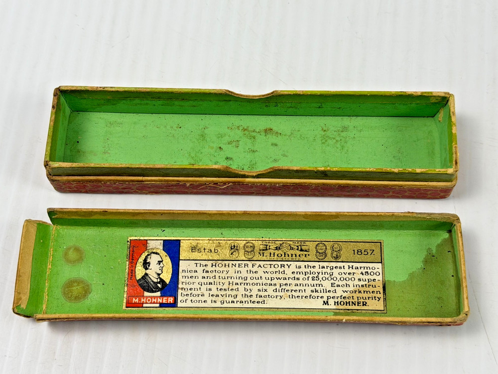 Echo Hohner Harmonica Germany Rusty Antique with Original Box