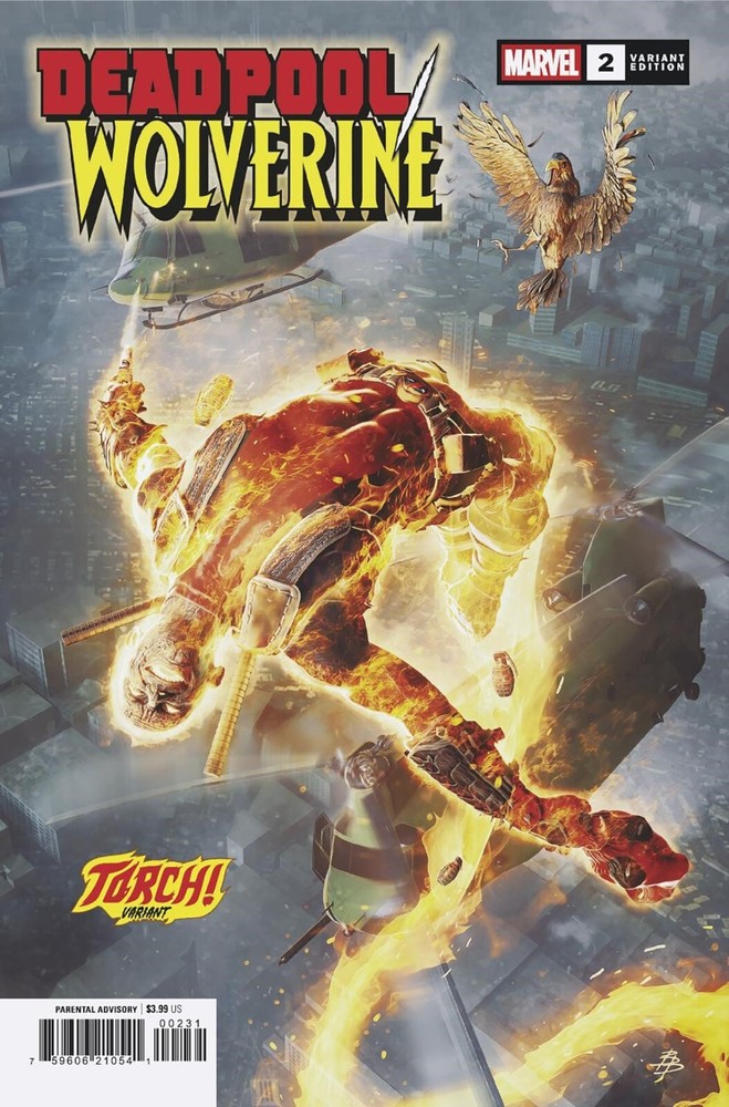 DEADPOOL/WOLVERINE #2 BJORN BARENDS TORCH! VARIANT (MARVEL COMICS 2024)