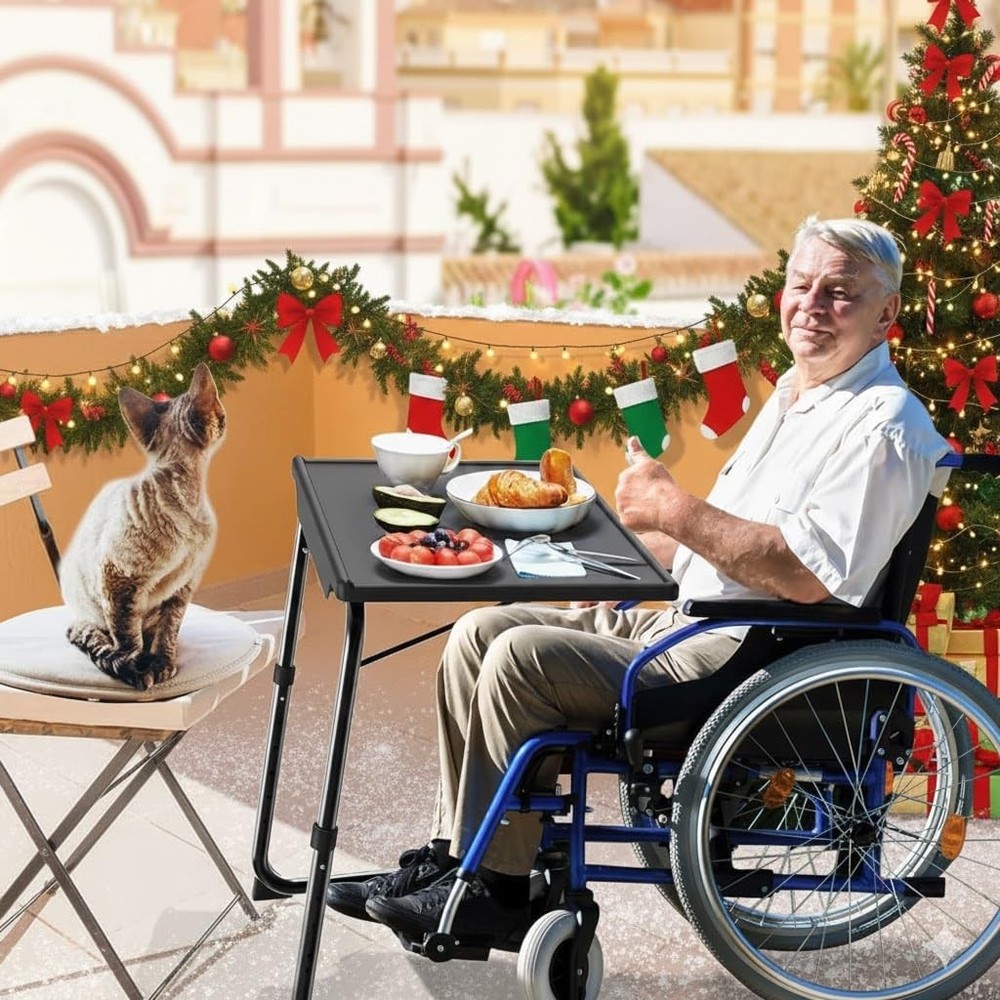 Adjustable TV Tray Table TV Dinner Tray on Bed & Sofa Comfortable Folding Table