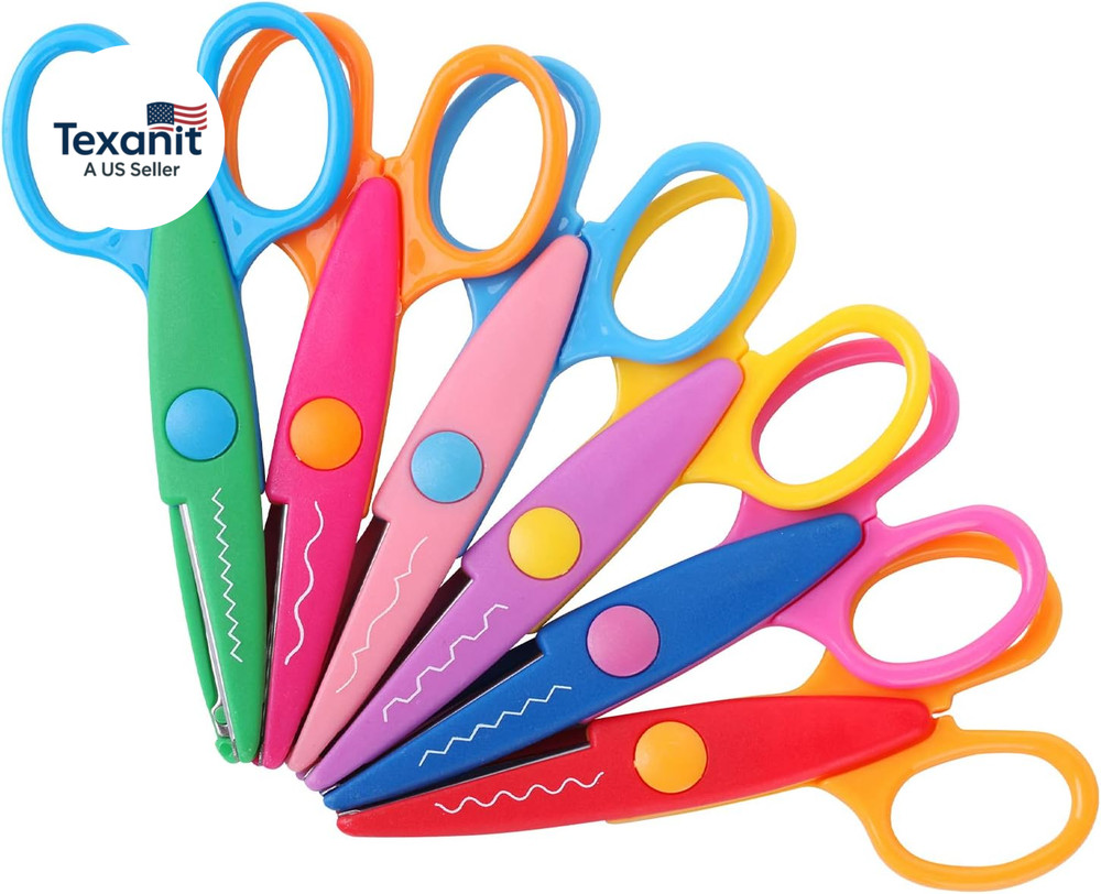 Craft Scissors - Decorative Edge, 6 Pack, Zig Zag, Scrapbooking, Fancy, Pattern,