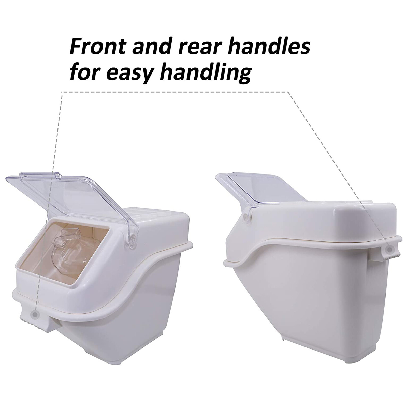 Hakka Self Food Ingredient Bin with Spoon 4.4 Gallon Container Dogs Food Storage