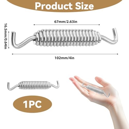 Jiffy Stand Kickstand Spring Replacement - Heavy-Duty 2.5mm Wire Spring - Silver