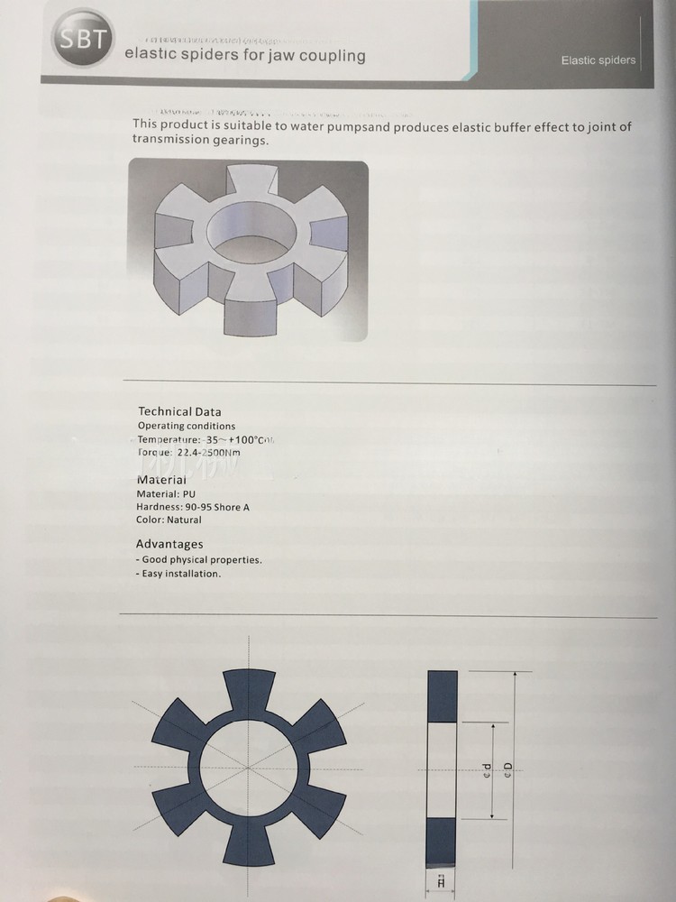 Coupling Elements Elastic Spiders SBT40 - SBT200 for Jaw Coupling SBT-40 SBT-200
