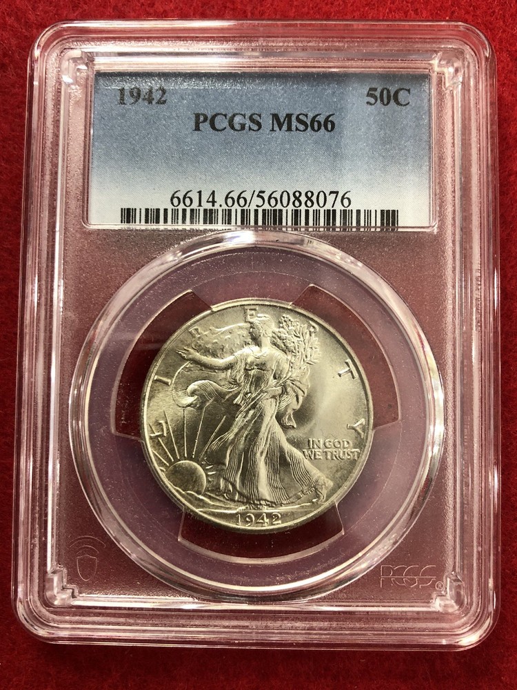 Nice 1942 Walking Liberty Half Dollar PCGS MS66