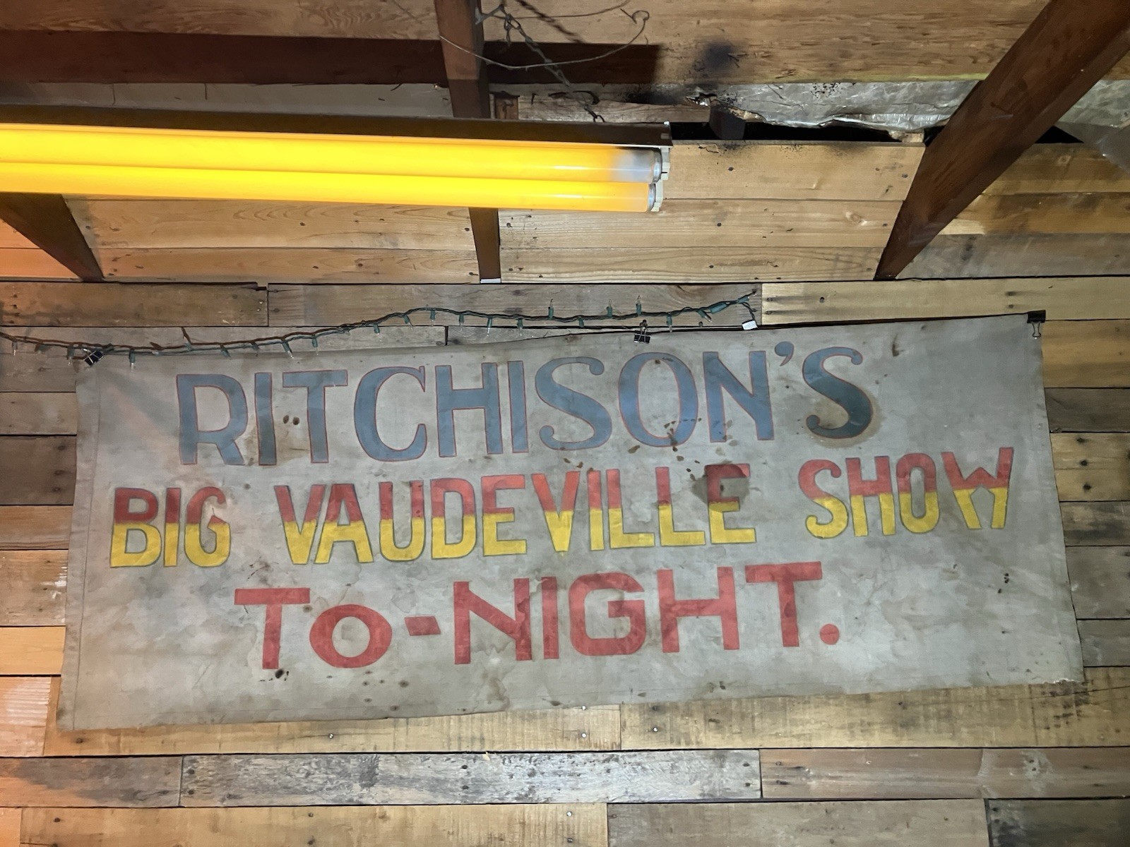 Antique Vaudeville Show Banner Vintage