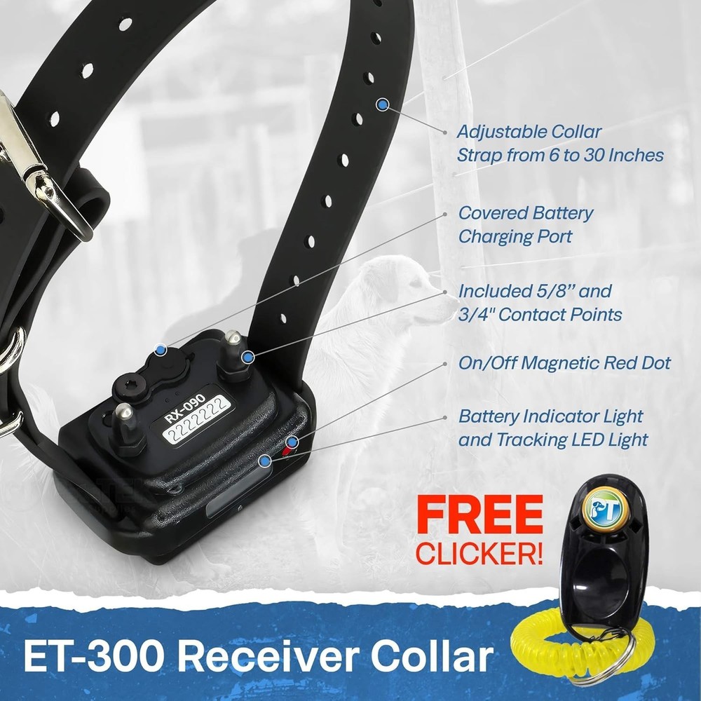ET-300 Mini E Collar for Dog Training with Remote - 1/2 Mile Range, Waterproof,