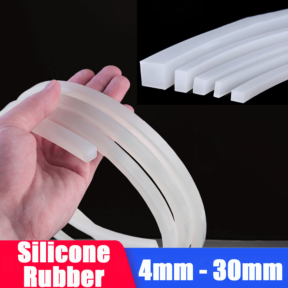 Solid Silicone Rubber Strip Waterproof Heat Resistant Sealing Square Strip White