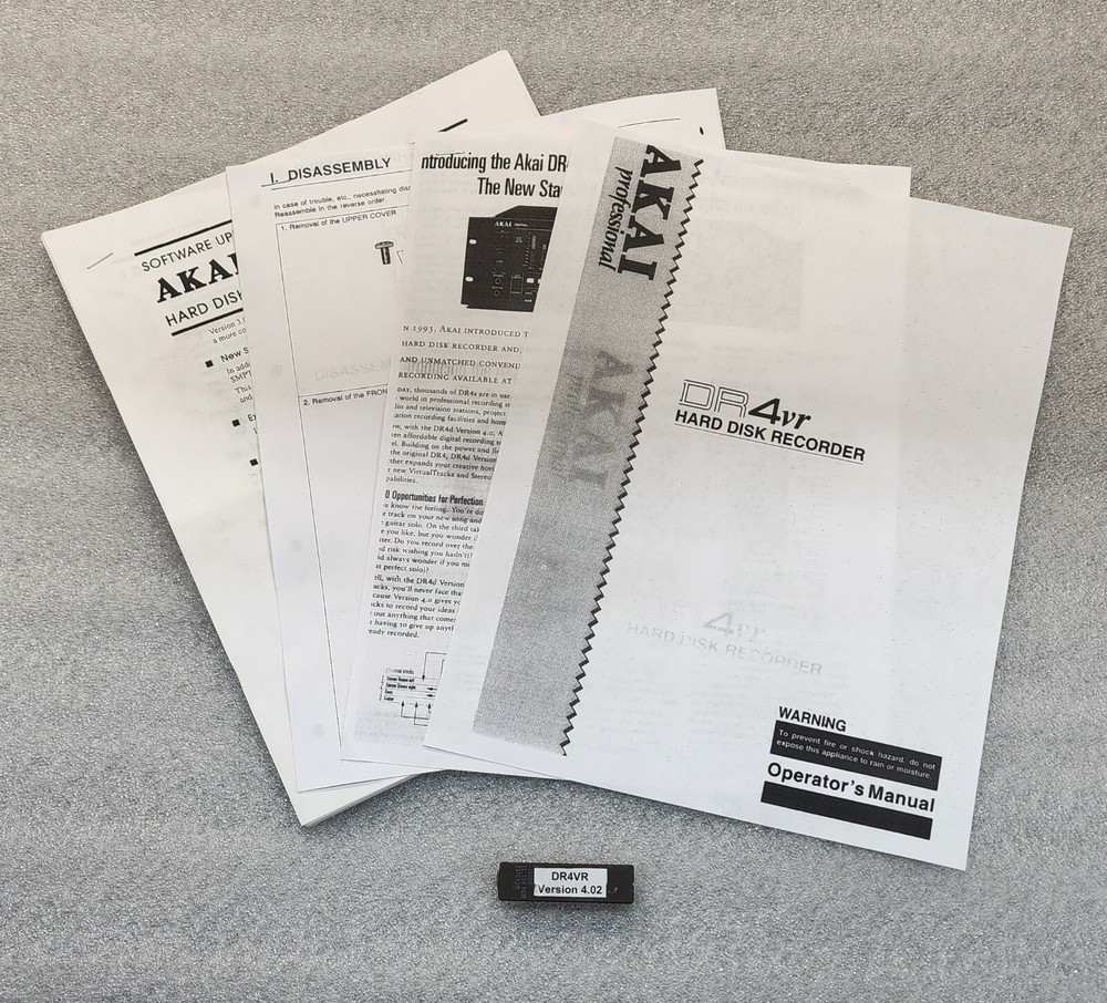 Akai DR4d HD Recorder Version 4.02 Software for 250 Virtual Track Recording