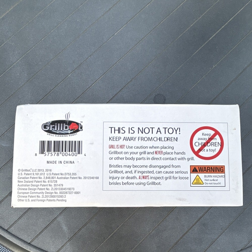 Grillbot Automatic Grill Cleaning Robot Red Rechargeable Battery Wire Brushes