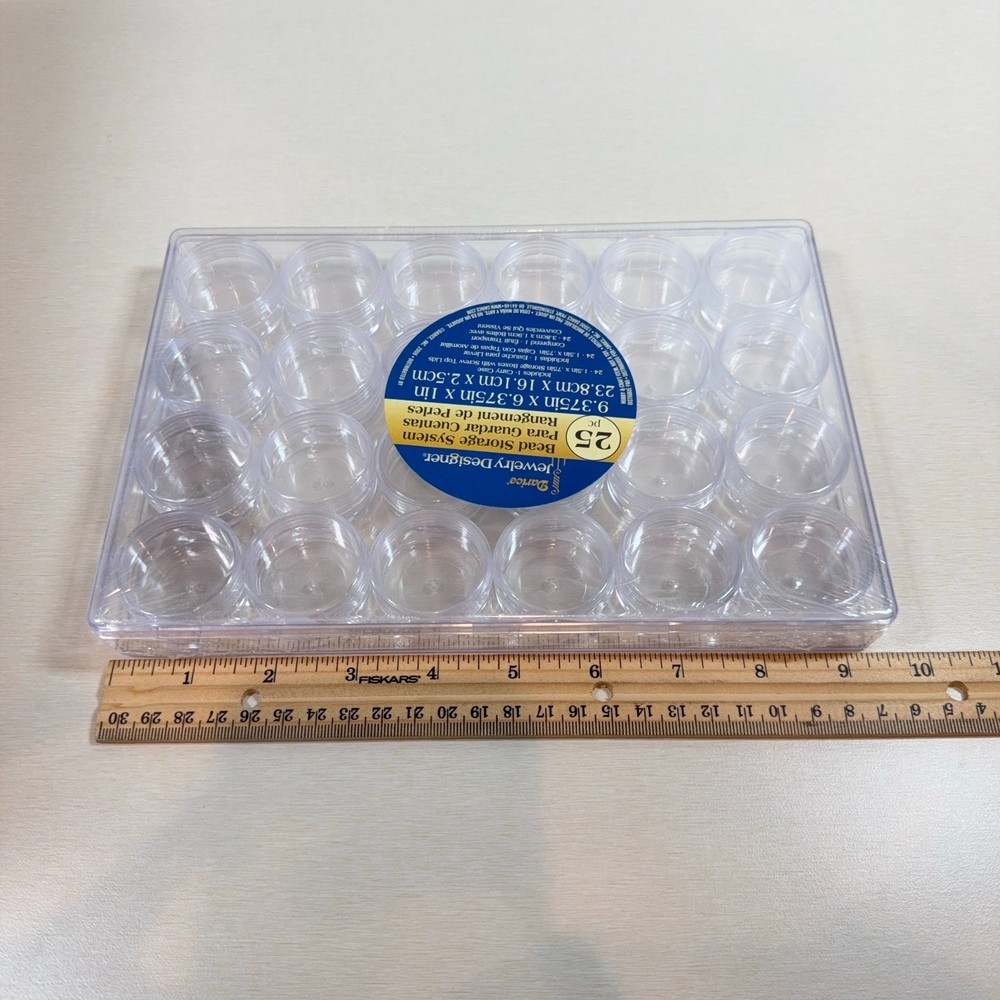 Darice 25 Piece Bead Craft Storage System Storage Boxes & Covered Tray