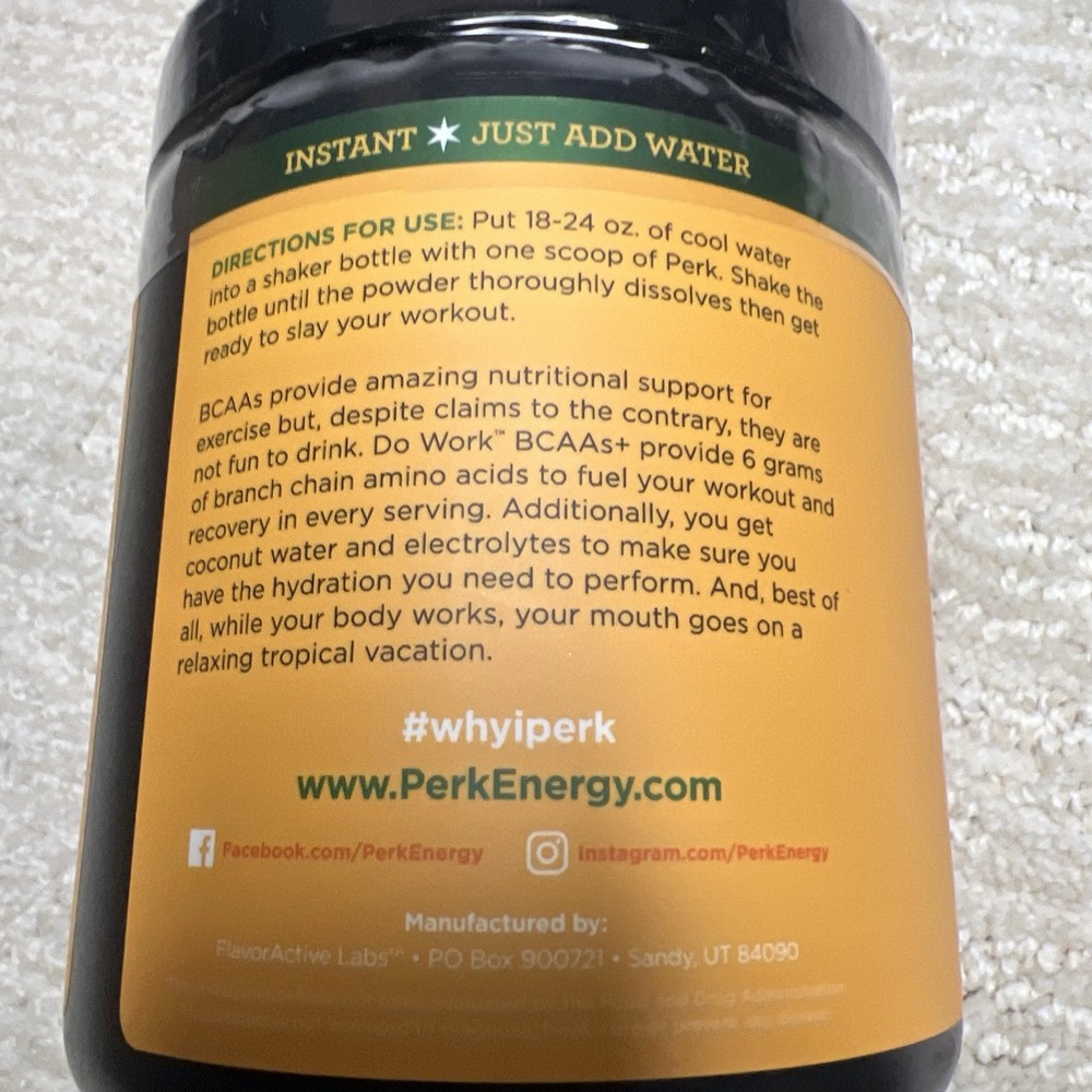 Perk Do Work Tropical Vanilla Crème BCAAs