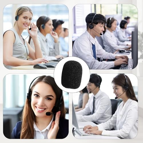50 Pack Mini Foam Microphone Windscreen - High Density Headset Microphone