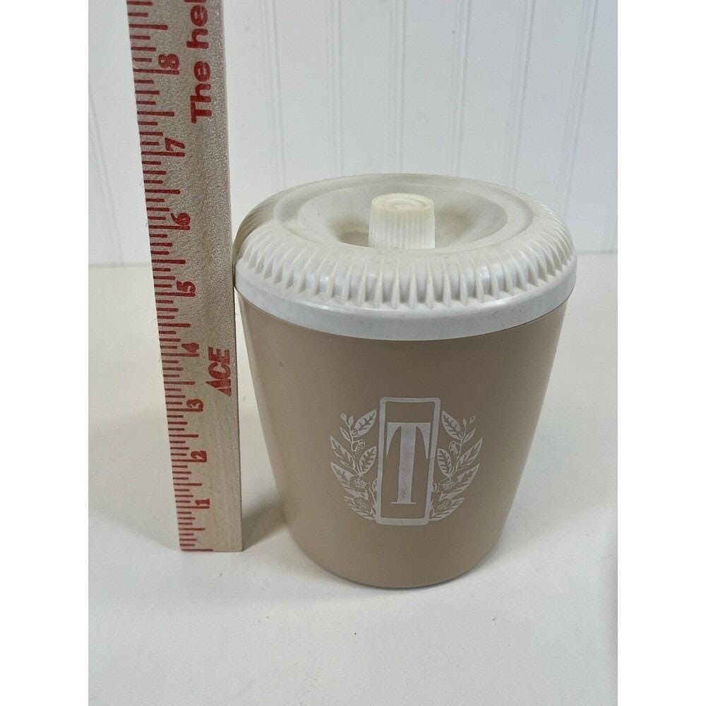 Retro Vtg Kitchen Tea Storage Container. Part of a Stackable Nest Set. Plastic