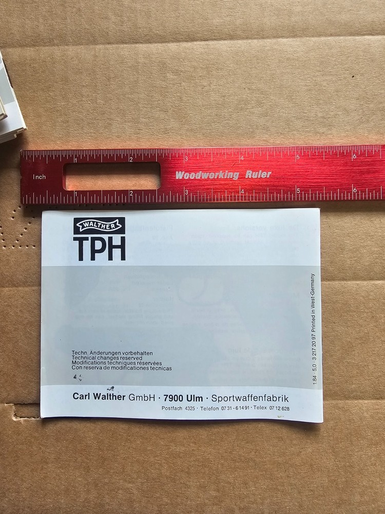 Walther TPH manual. Original, multi lingual. 32 pgs