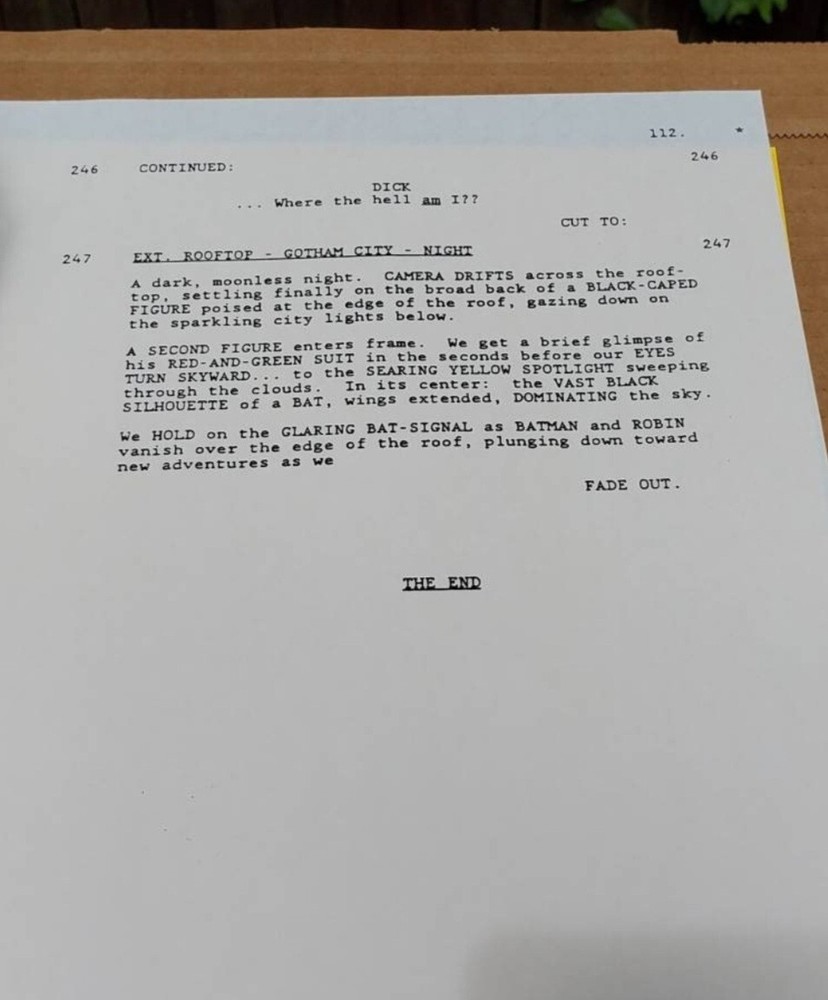 1988 Bob Kane Batman Movie Screenplay Third Draft Script