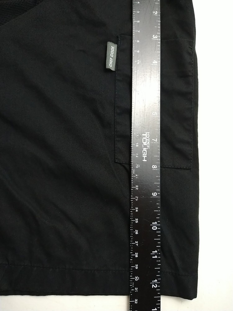 Chef Code Jacket Unisex 2XL Black Short Sleeve Pockets Stretch Comfort