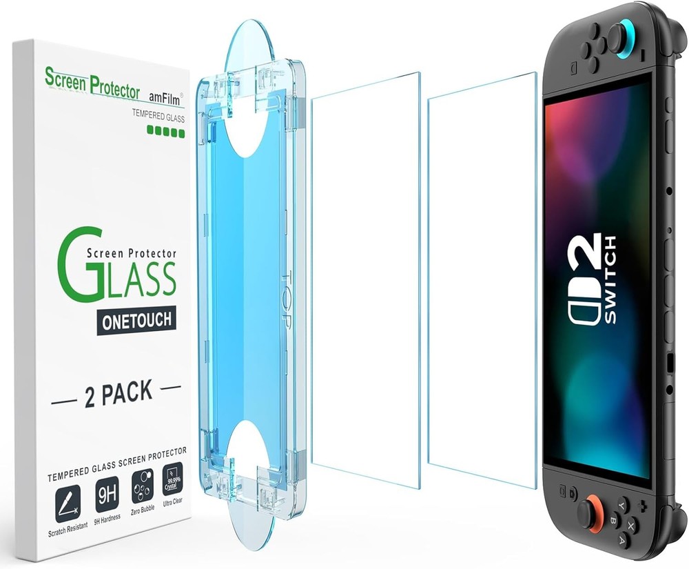 amFilm Auto-Alignment OneTouch for Nintendo Switch 2 Screen Protector [7.9'']