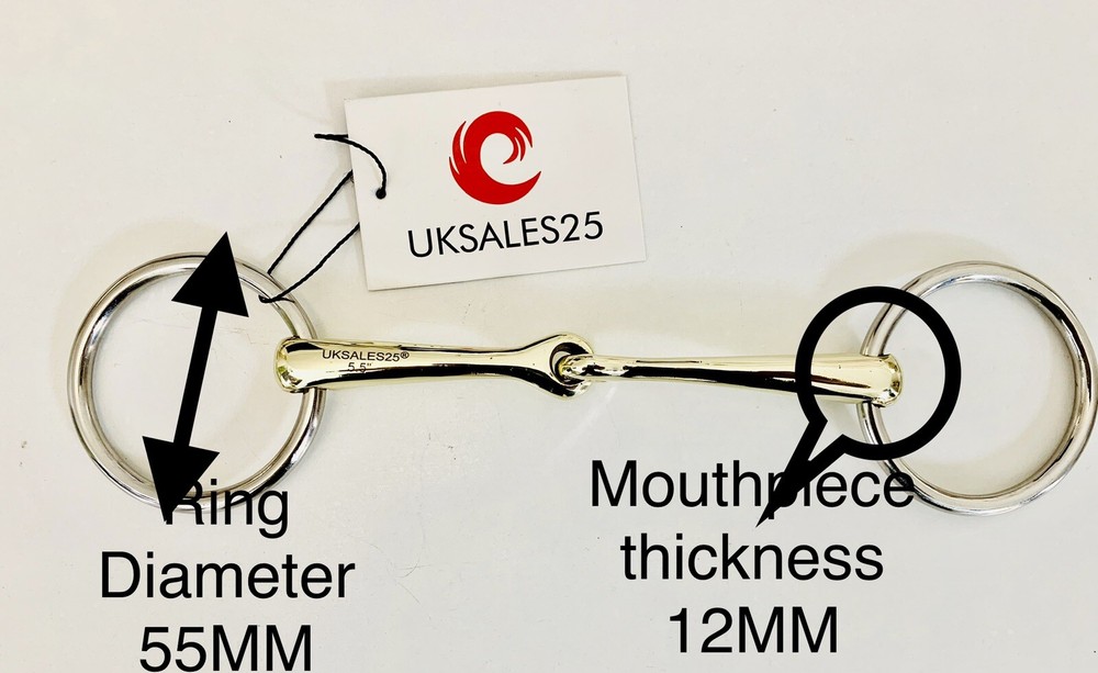 Weymouth Bradoon Bridle Bits Set 55MM Ring 12MM (UKSALES25®) *SAME DAY DISPATCH*