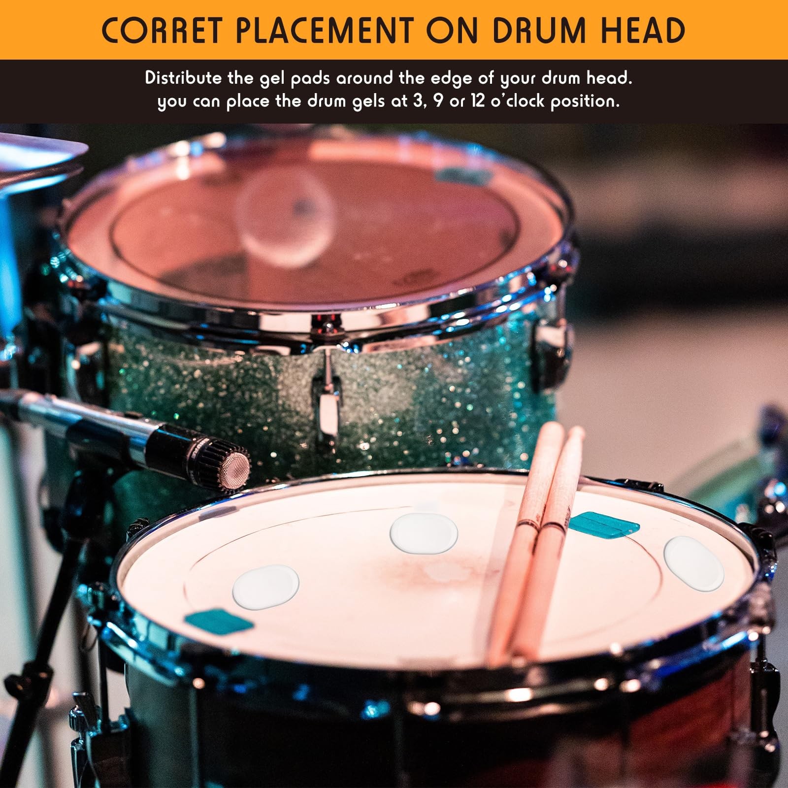 Yeshone 60 Pieces Drum Dampeners Gel Pads Silicone Soft Moon Gels for clear