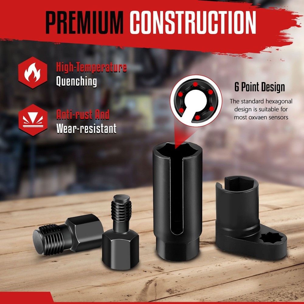 5-Piece Offset O2 Sensor Wrench Removal Tool and Thread Chaser Tool Kit