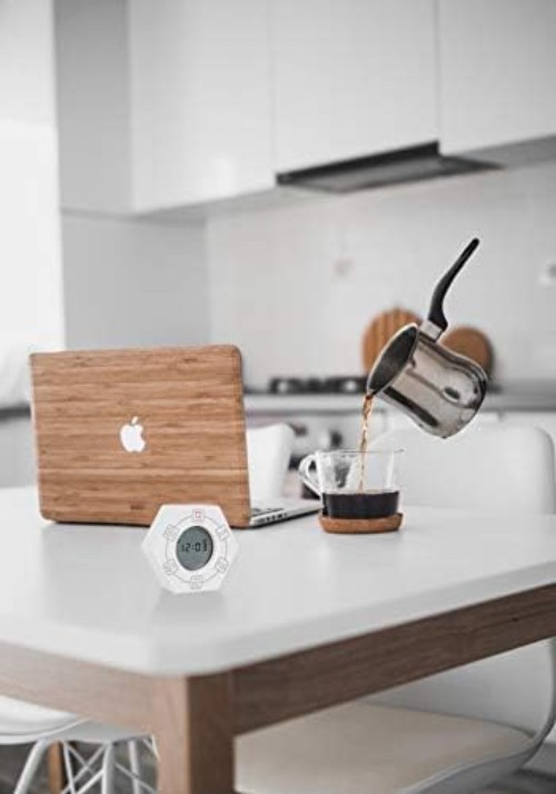 Modern Rotating Productivity Clock - White