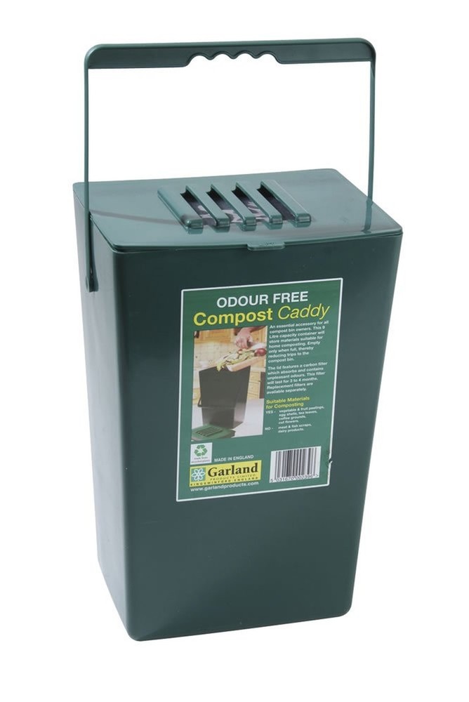 Bosmere 2.3 Gallon Odor Free Plastic Kitchen Compost Caddy with Lid