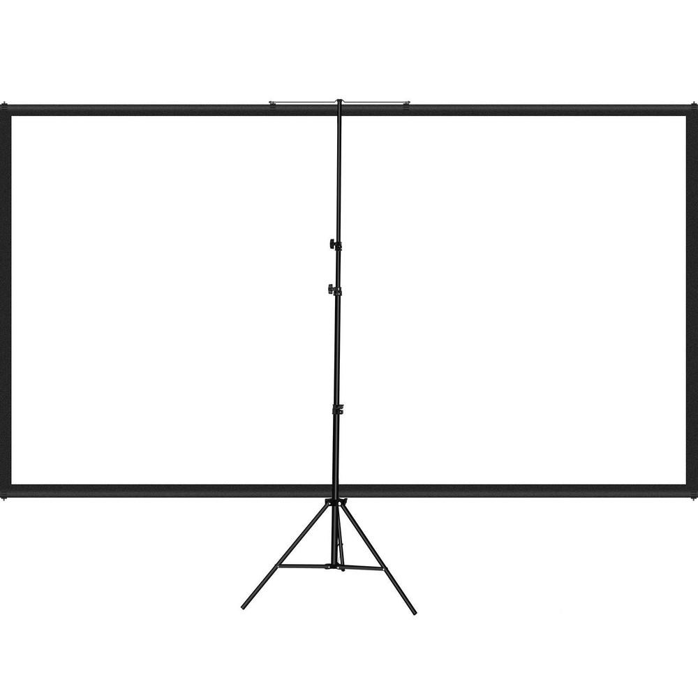 Durable 100in 16:9 4K Projector Screen with Easy-Fold Tripod Frame