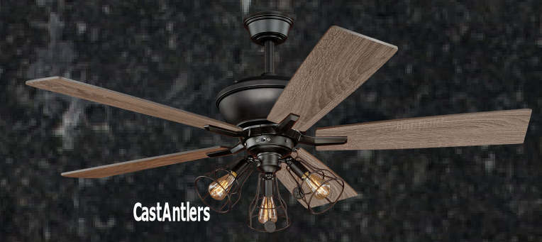 52 Inch Rustic Edison Industrial Ceiling Fan With Cage Light