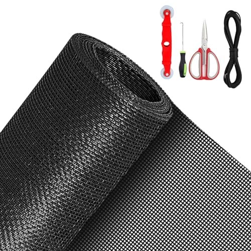 QWR Pet Proof Window Screen Replacement Kit, 48"x118" Durable High Hardness