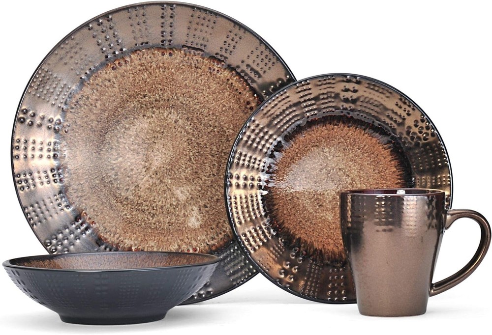 Gourmet Basic by Mikasa Verona 16-Piece Dinnerware Set, Service Multicolor
