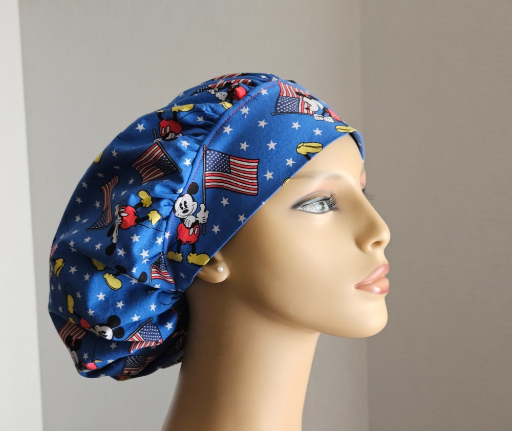 Bouffant Scrub Cap - Patriotic Mickey Mouse