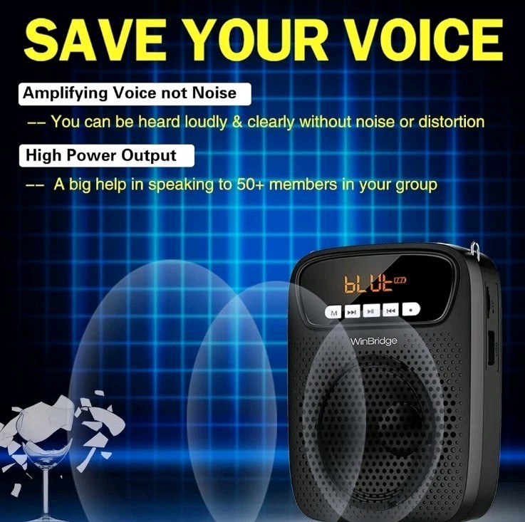 Portable Voice Amplifier Wireless & Wired Headset Microphone Speaker