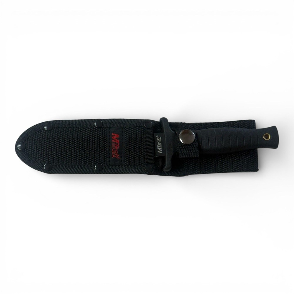 MTech Double Edge Dagger Fixed Blade Knife Rubber Handle w Sheath + Free Folder