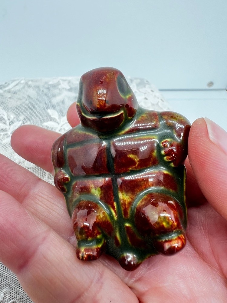 Vintage Cute Turtle On Back 2"L Ceramic Turtle
