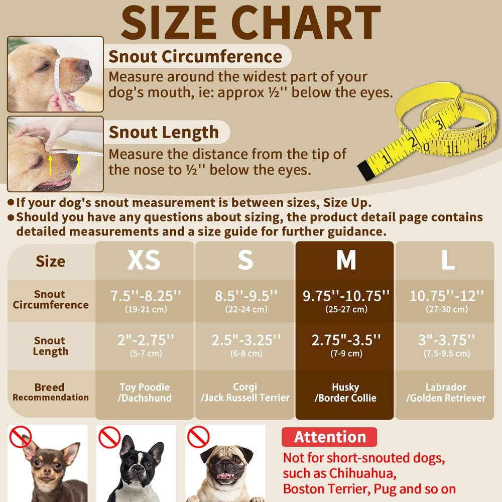 Soft Mesh Dog Muzzle for Medium Large Dogs - Prevent Biting, Chewing, Training