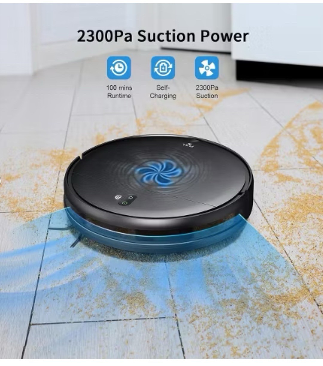 MAMNV BR151 Robot Vacuum and Mop, with APP/Remote, Black