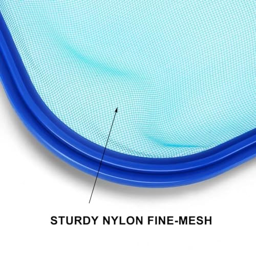 Pool Skimmer Net with Adjustable 17-40" Telescopic Pole - Fine Mesh Net - Leaf