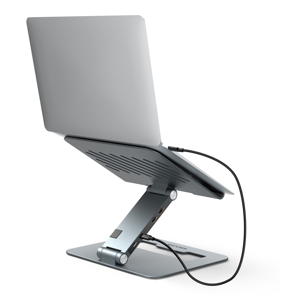 Adjustable Computer Riser Laptop Stand USB C Dock Dual HDMI for 10-17" Laptop