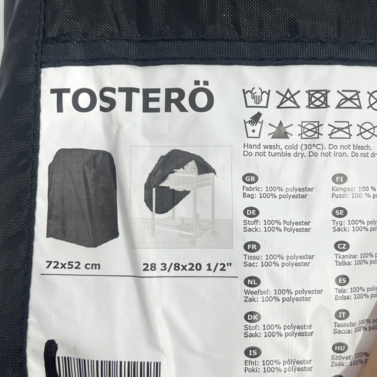 IKEA Tostero Cover for Grill Black 28 3/8 x 20" NEW